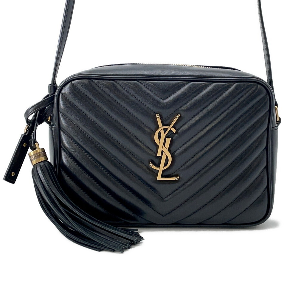 Saint Laurent Paris Shoulder Bag Lou Camera Leather Quilted Black